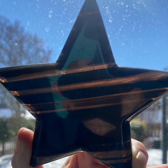 Midnight Lace Obsidian Star-Shaped Crystal Carving - Picture 4 of 4